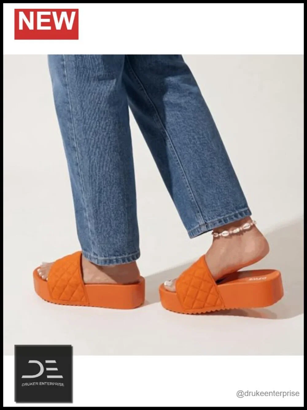Quilted Slide Platform Sandals with Chunky Sole Cushioned Summer Shoes